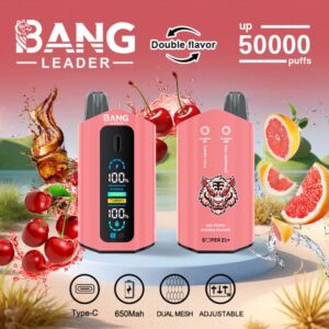 Bang Leader 50000 50k Züge 2% 3% 5% Nikotin Doppelgeschmack Lcd-display Einweg-e-zigarette