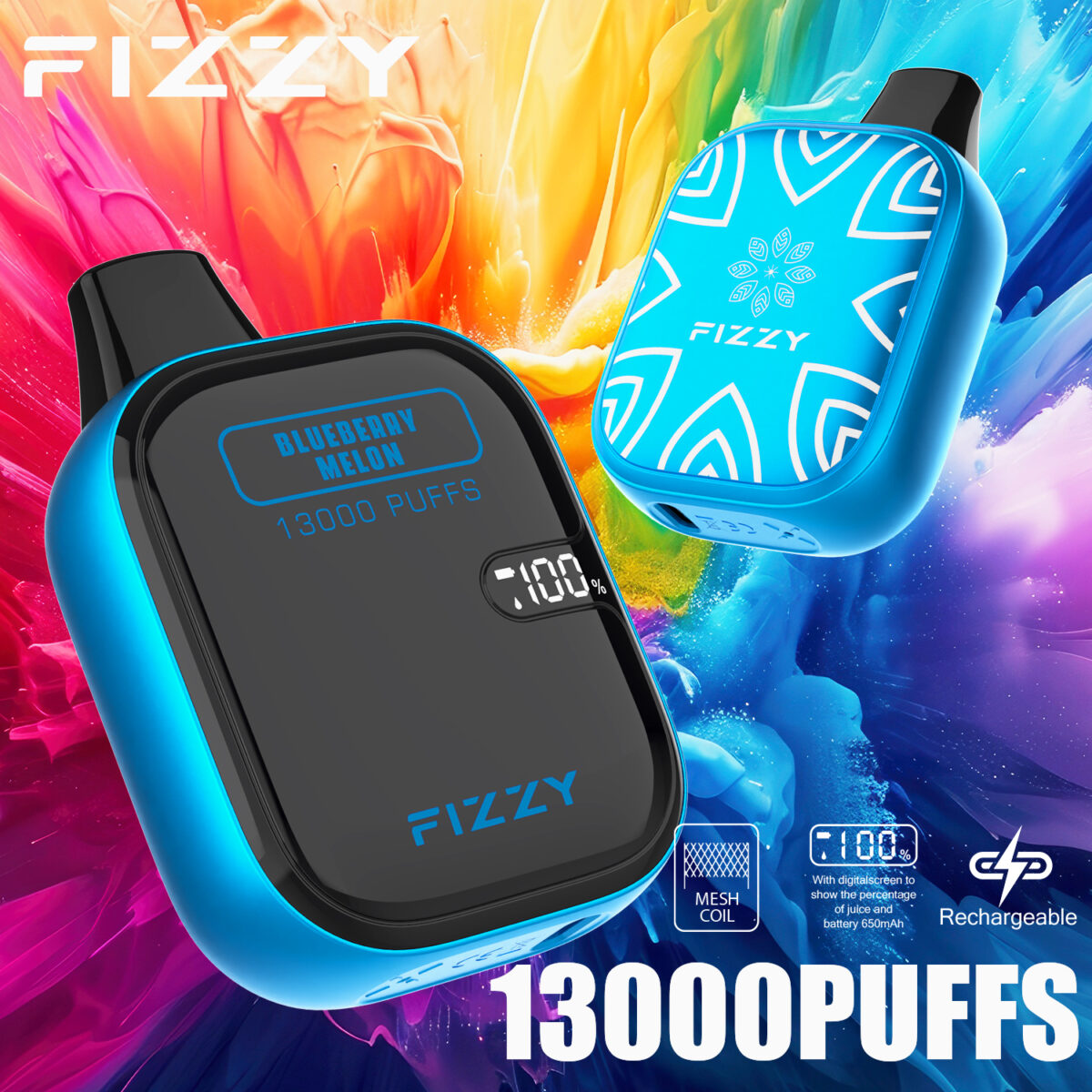 Fizzy Boom 13000 13k Züge Kleine Originalversion Lcd-anzeige Einweg-e-zigarette