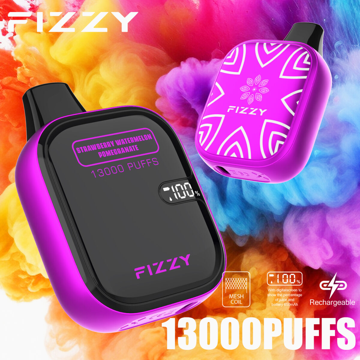 Fizzy Boom 13000 13k Züge Kleine Originalversion Lcd-anzeige Einweg-e-zigarette