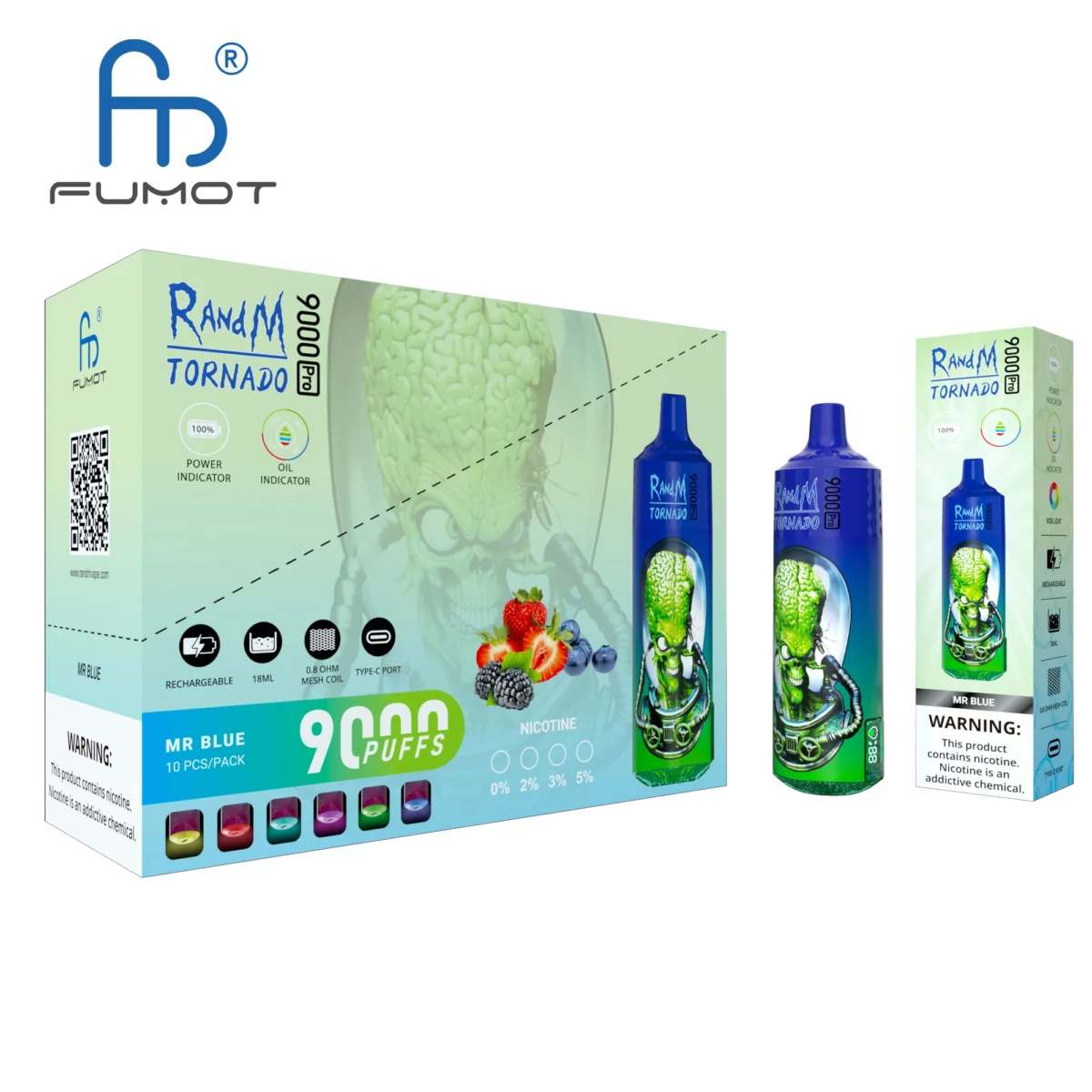 Randm Tornado 9000 9k Züge Pro Led-display Einweg-e-zigarette