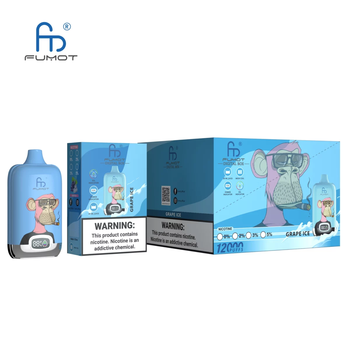 Randm Digital Box 12000 12k Züge 20ml Led-display Einweg-e-zigarette