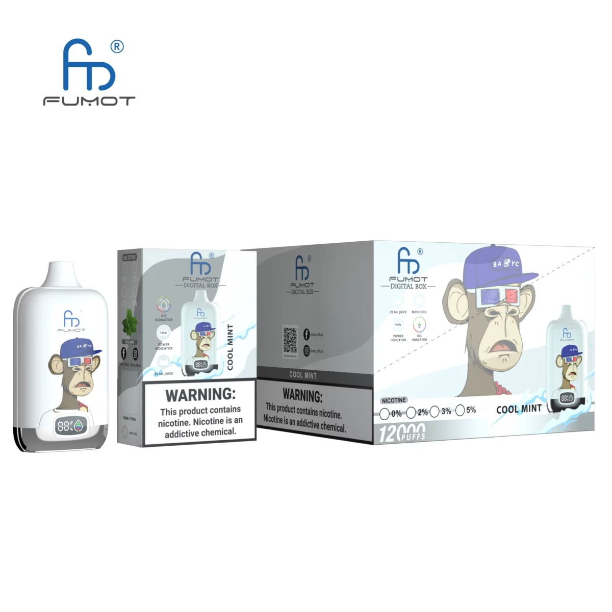 Randm Digital Box 12000 12k Züge 20ml Led-display Einweg-e-zigarette