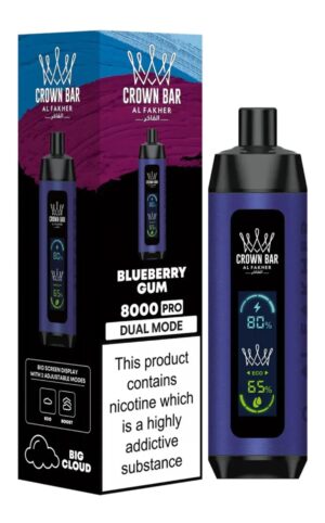 Al Fakher Shisha Crown Bar Pro 8000 8k Züge 5% Nikotin 18ml Dual-modus Dtl Großpackung Einweg-e-zigarette