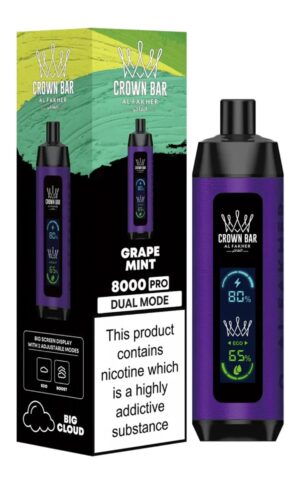 Al Fakher Shisha Crown Bar Pro 8000 8k Züge 5% Nikotin 18ml Dual-modus Dtl Großpackung Einweg-e-zigarette