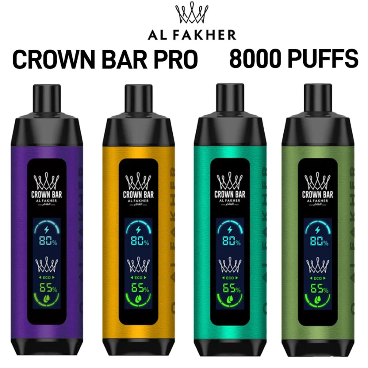 Al Fakher Shisha Crown Bar Pro 8000 8k Züge 5% Nikotin 18ml Dual-modus Dtl Großpackung Einweg-e-zigarette