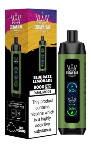 Al Fakher Shisha Crown Bar Pro 8000 8k Züge 5% Nikotin 18ml Dual-modus Dtl Großpackung Einweg-e-zigarette