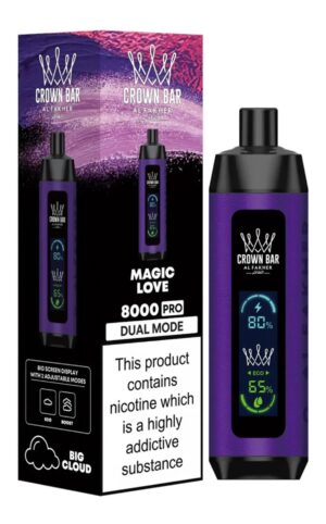 Al Fakher Shisha Crown Bar Pro 8000 8k Züge 5% Nikotin 18ml Dual-modus Dtl Großpackung Einweg-e-zigarette