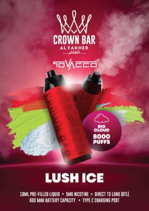 Al Fakher Crown Bar 8000 8k Züge 18ml Dtl Einweg-e-zigarette