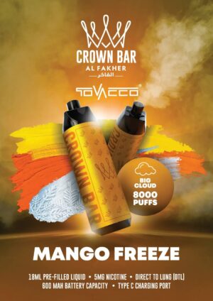 Al Fakher Crown Bar 8000 8k Züge 18ml Dtl Einweg-e-zigarette