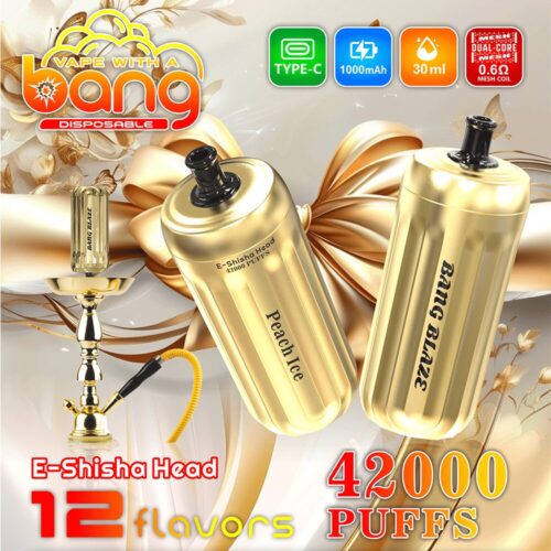 Bang E-shisha Head 42000 42k Züge Gold Led-display Einweg-e-zigarette