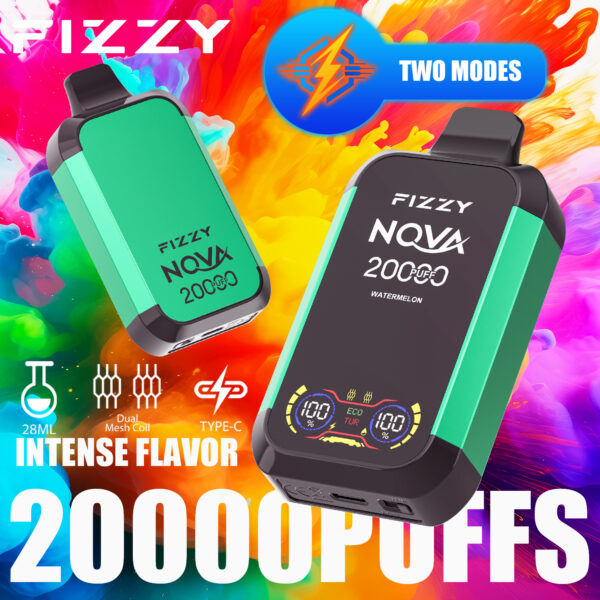 Fizzy Nova 20000 20k Züge Original Edition Dual Mesh Lcd-anzeige Einweg-e-zigarette