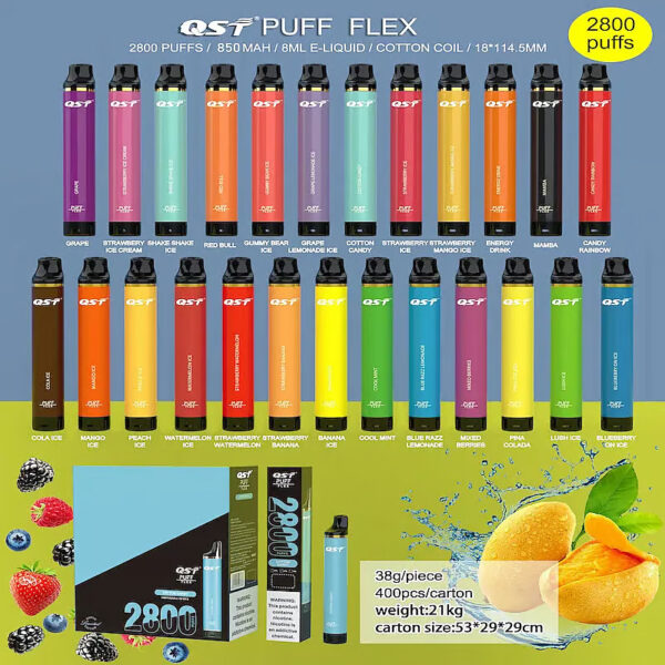 Qst 2800 Züge 0% 2 % 3 % Nikotinstärken Original Einweg-e-zigarette Stift