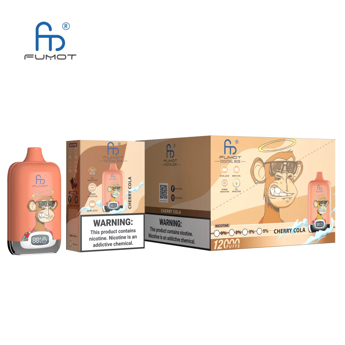 Randm Digital Box 12000 12k Züge 20ml Led-display Einweg-e-zigarette